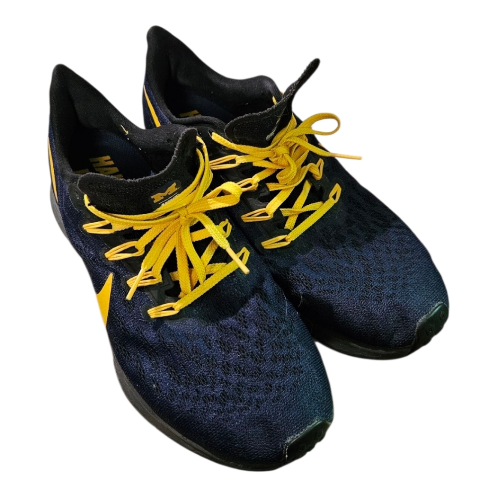 Nike Blue and Yellow Athletic Shoes with Vibrant Laces Custom Order